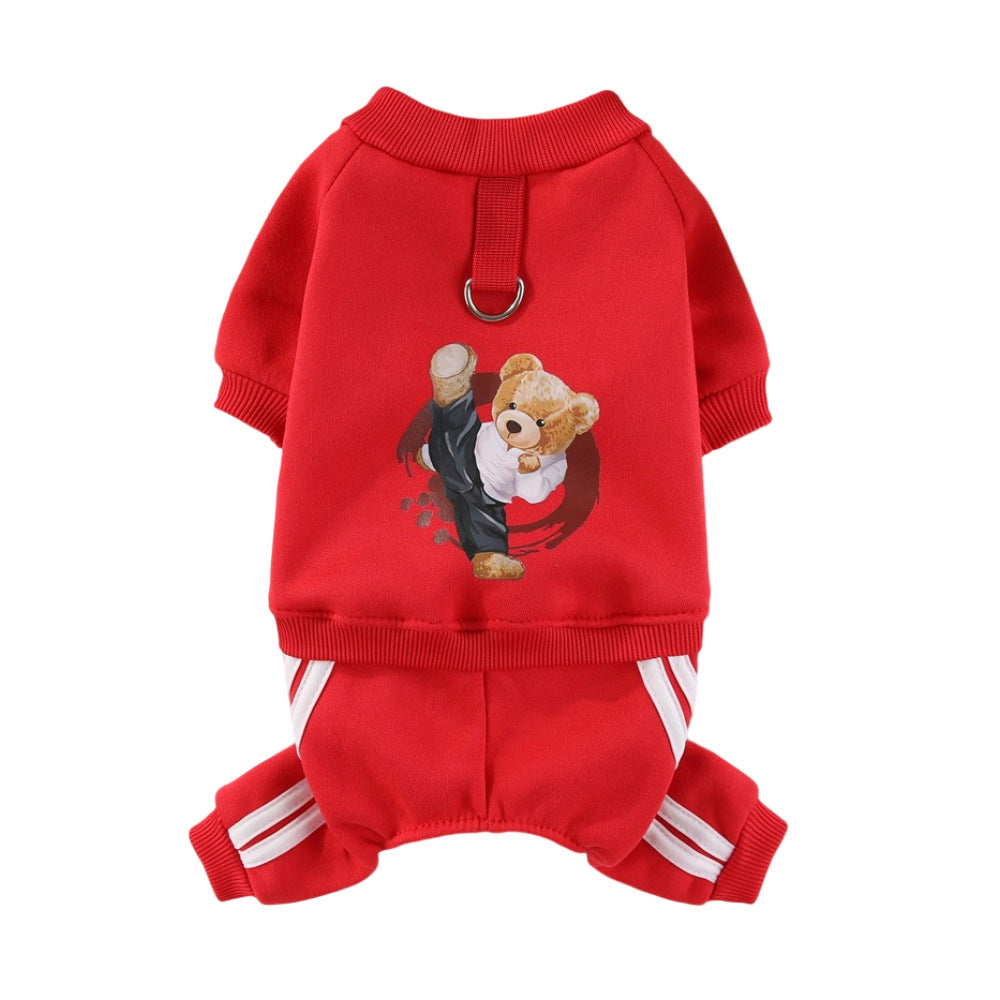 Kung Fu Bear Fleece Jumpsuit for Small Dogs | Furtfit