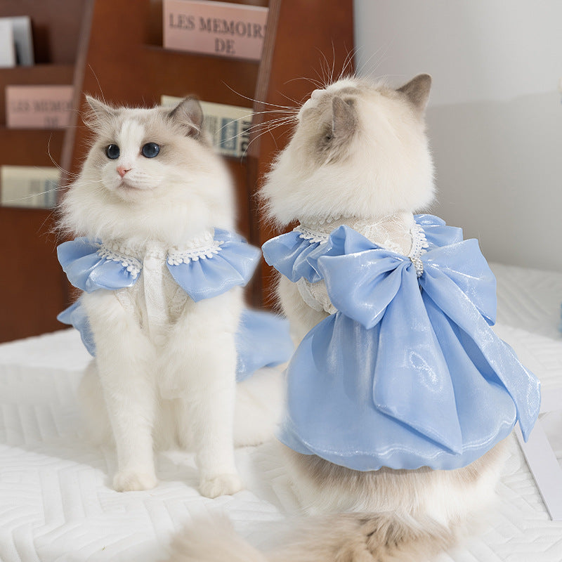 Sparkly Bow Dress for Cats – Glam Princess Cat Outfit