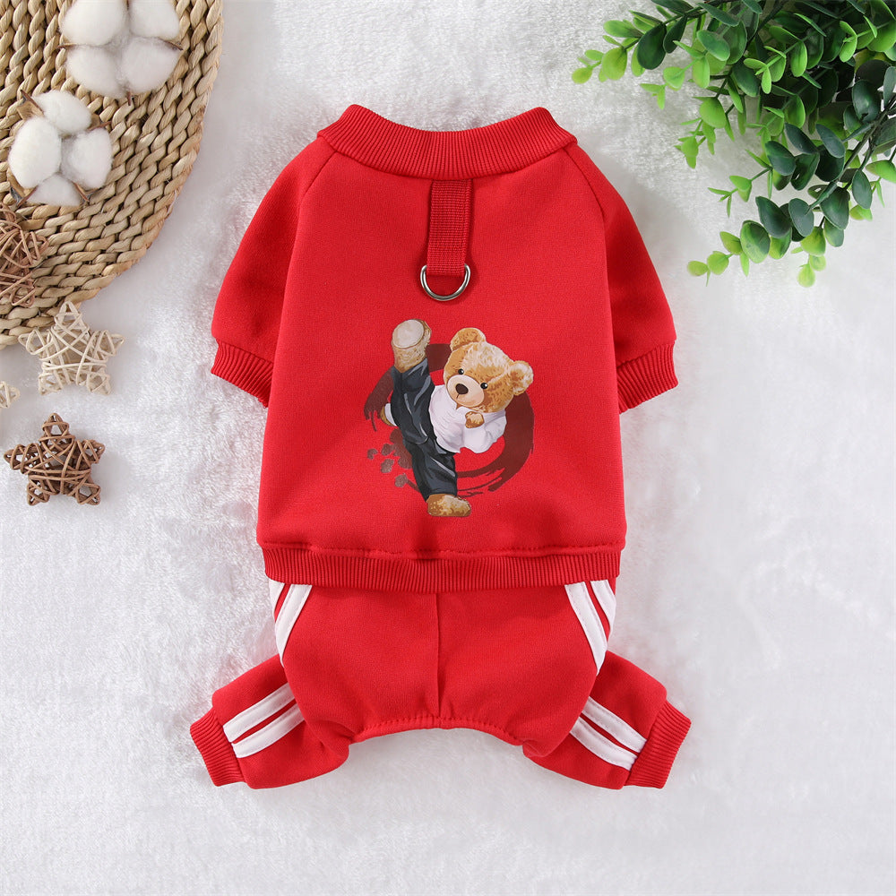 Kung Fu Bear Fleece Jumpsuit for Small Dogs | Furtfit