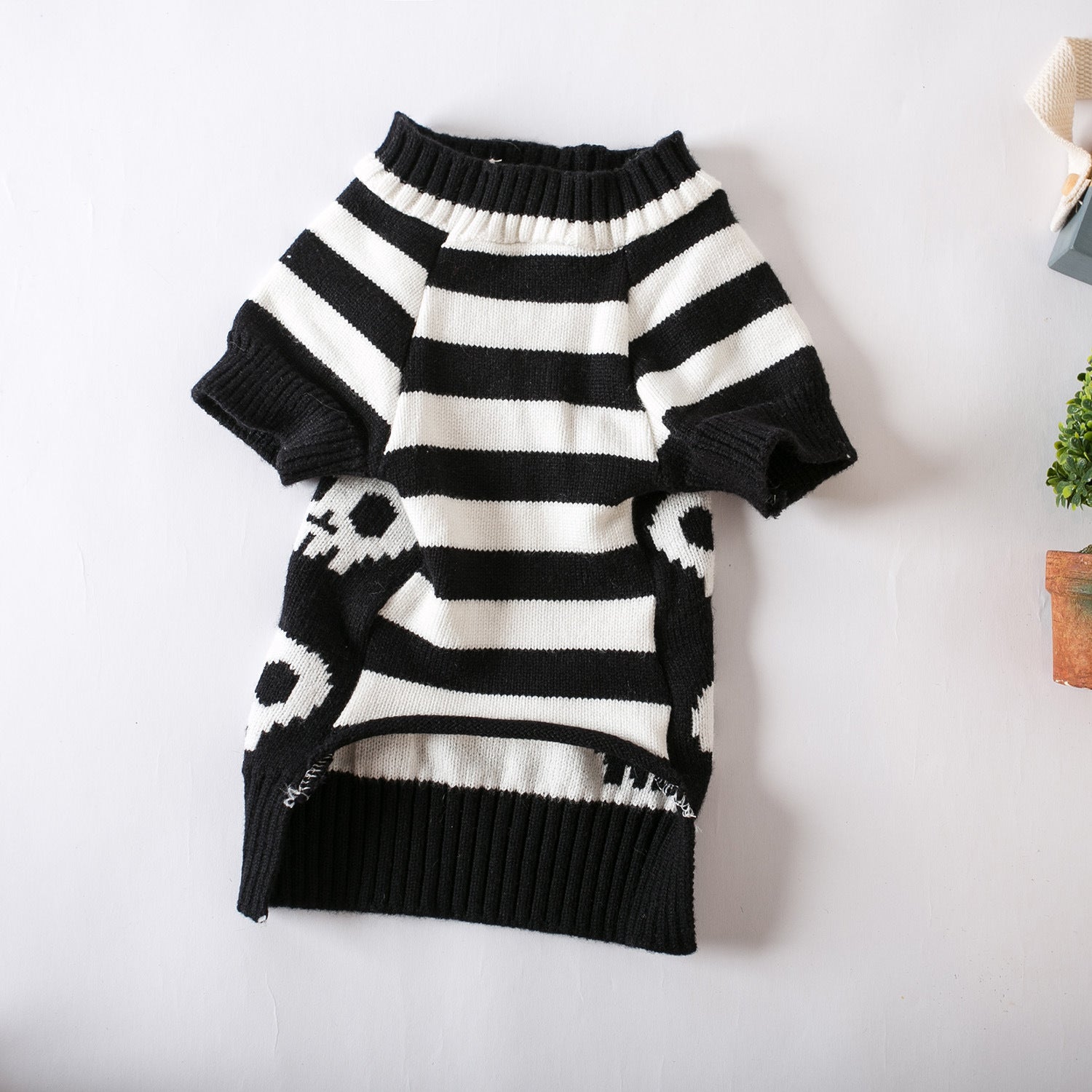 Cat Halloween Skull Sweater | Soft Knit Costume for Cats