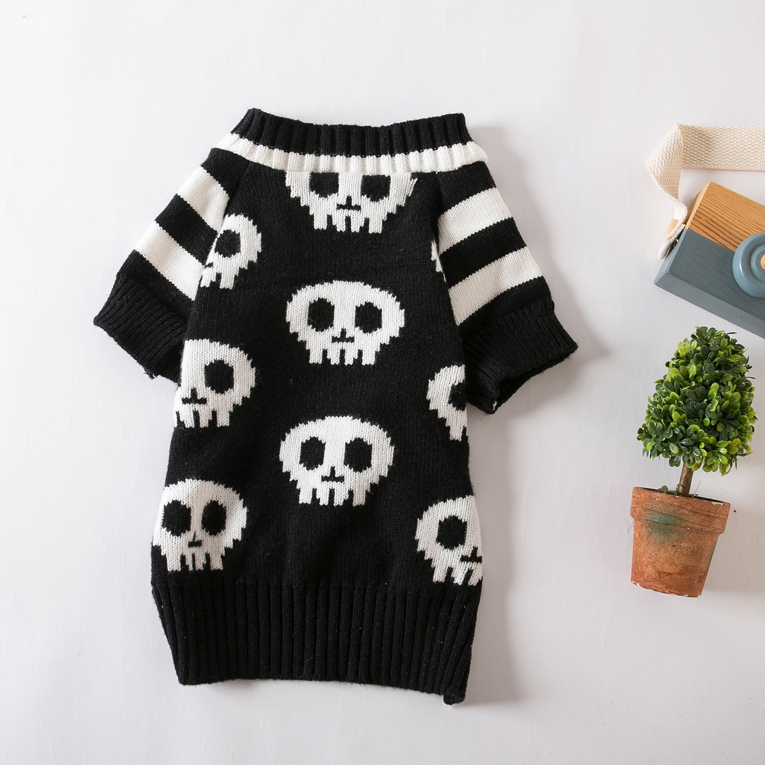 Cat Halloween Skull Sweater | Soft Knit Costume for Cats